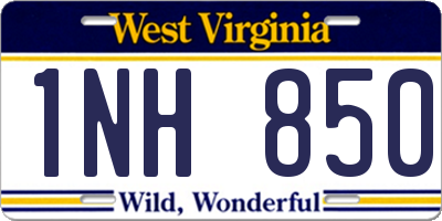 WV license plate 1NH850