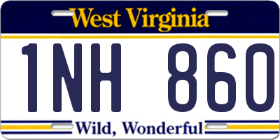 WV license plate 1NH860