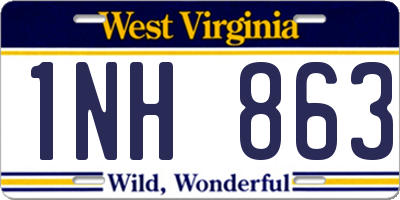 WV license plate 1NH863