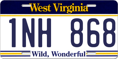 WV license plate 1NH868