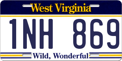 WV license plate 1NH869