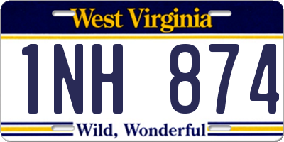 WV license plate 1NH874