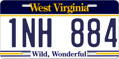 WV license plate 1NH884