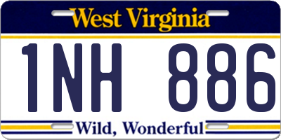 WV license plate 1NH886