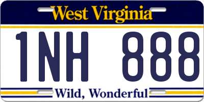 WV license plate 1NH888