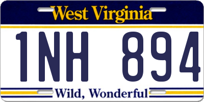 WV license plate 1NH894