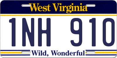 WV license plate 1NH910