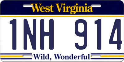 WV license plate 1NH914