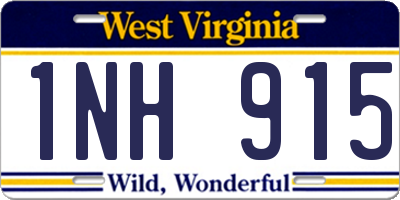 WV license plate 1NH915