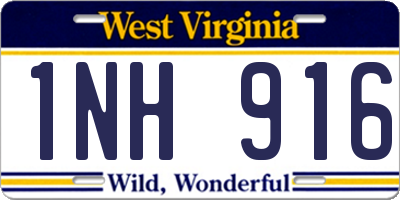 WV license plate 1NH916