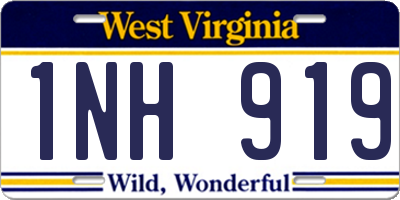 WV license plate 1NH919