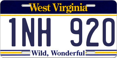 WV license plate 1NH920