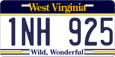 WV license plate 1NH925