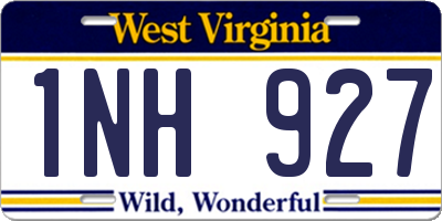 WV license plate 1NH927