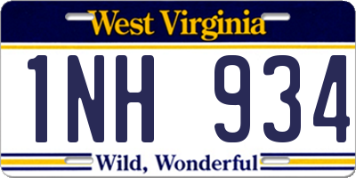 WV license plate 1NH934