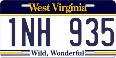 WV license plate 1NH935