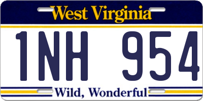 WV license plate 1NH954