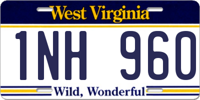 WV license plate 1NH960
