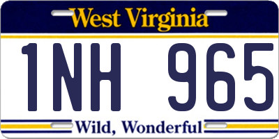 WV license plate 1NH965