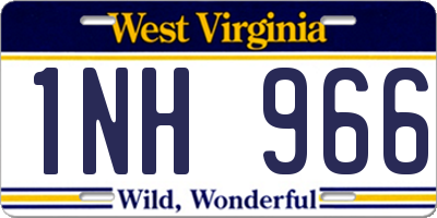 WV license plate 1NH966