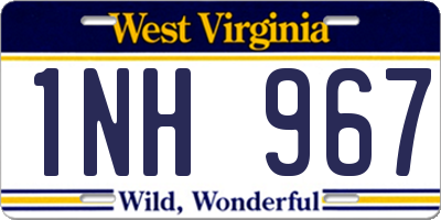 WV license plate 1NH967