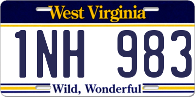 WV license plate 1NH983