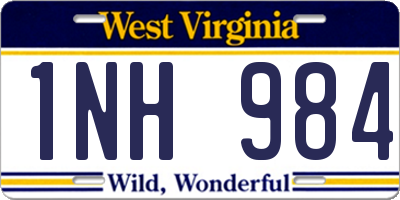 WV license plate 1NH984