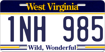 WV license plate 1NH985