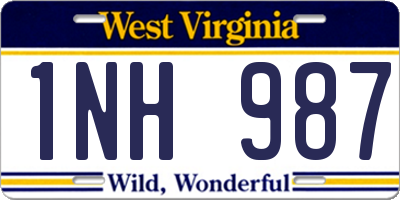WV license plate 1NH987
