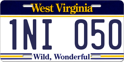 WV license plate 1NI050