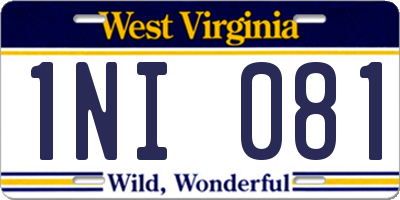 WV license plate 1NI081