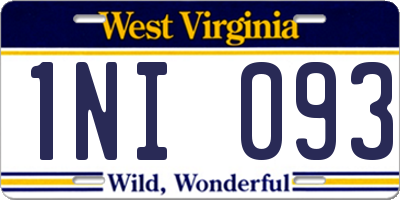 WV license plate 1NI093