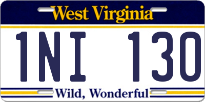 WV license plate 1NI130