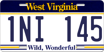 WV license plate 1NI145