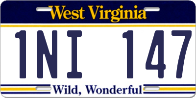 WV license plate 1NI147