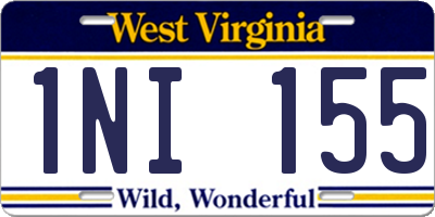 WV license plate 1NI155