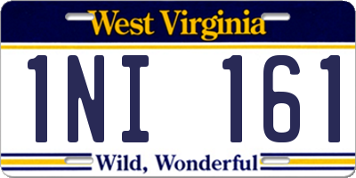 WV license plate 1NI161