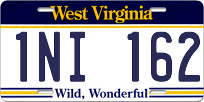 WV license plate 1NI162