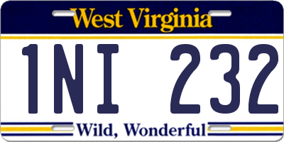 WV license plate 1NI232