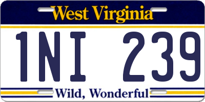 WV license plate 1NI239