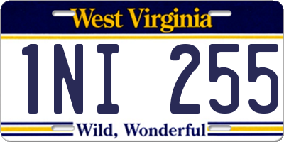 WV license plate 1NI255