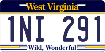 WV license plate 1NI291