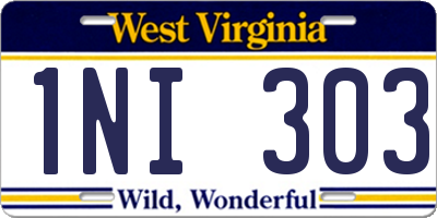 WV license plate 1NI303
