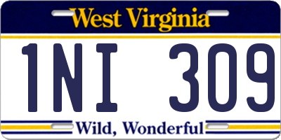 WV license plate 1NI309
