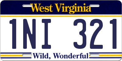 WV license plate 1NI321