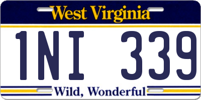 WV license plate 1NI339