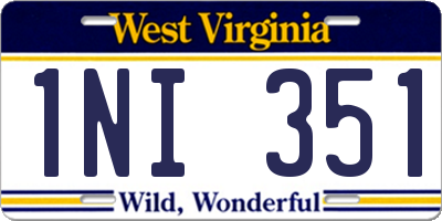 WV license plate 1NI351
