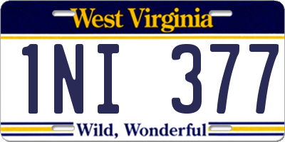 WV license plate 1NI377