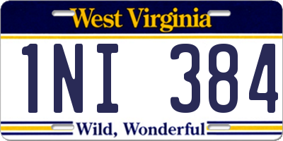WV license plate 1NI384