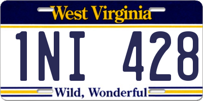 WV license plate 1NI428